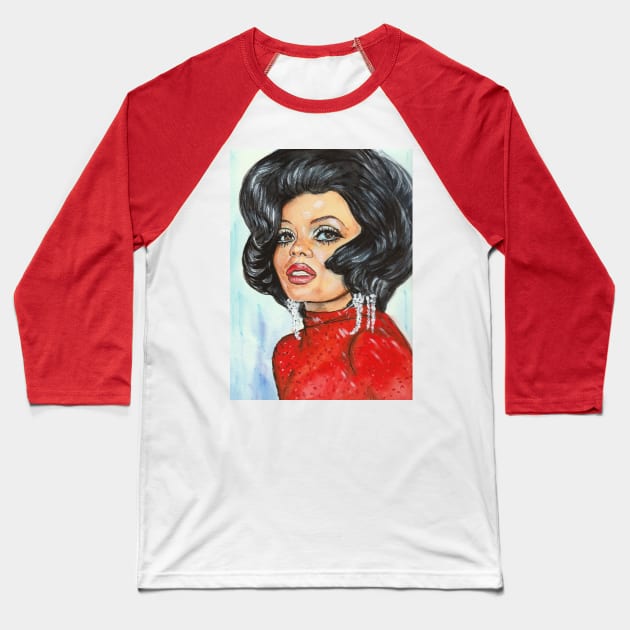 Diana Ross Baseball T-Shirt by Svetlana Pelin